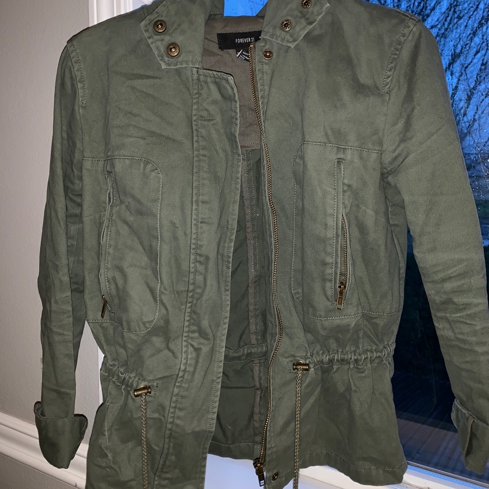 Olive green zip jacket